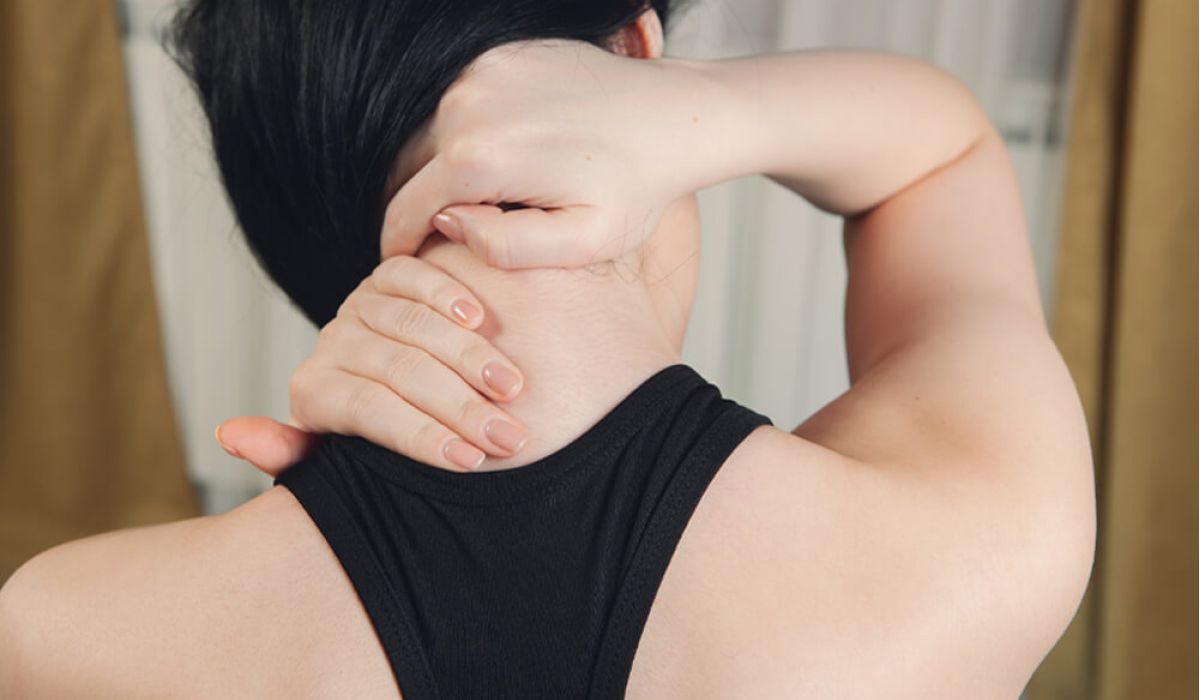 woman massaging muscles