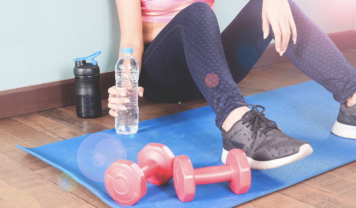 Woman resting after workout