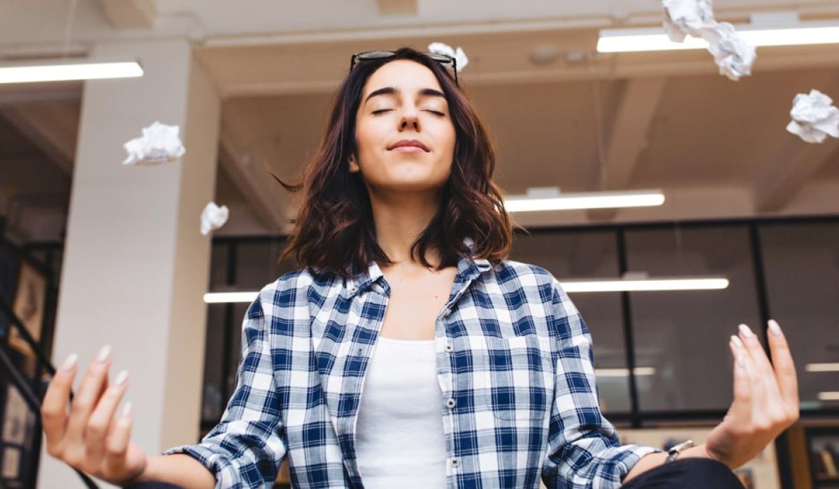 Lady managing her stress